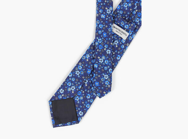 MONTECRISTO Nystad Trykket Silkeslips 79 Navy 