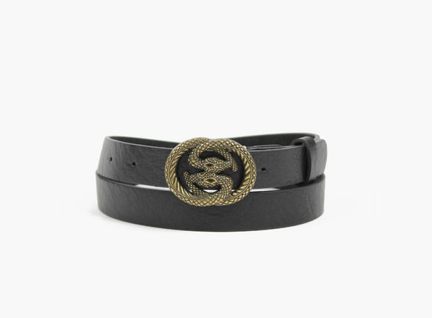 Manzini belt with snakebuckle 09 Black 