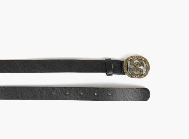 Manzini belt with snakebuckle 09 Black 