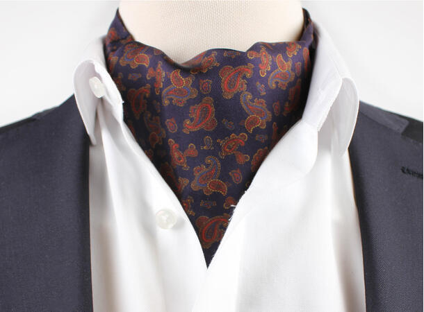 Montecristo Printed 100% silk Ascot Marine blå 79 
