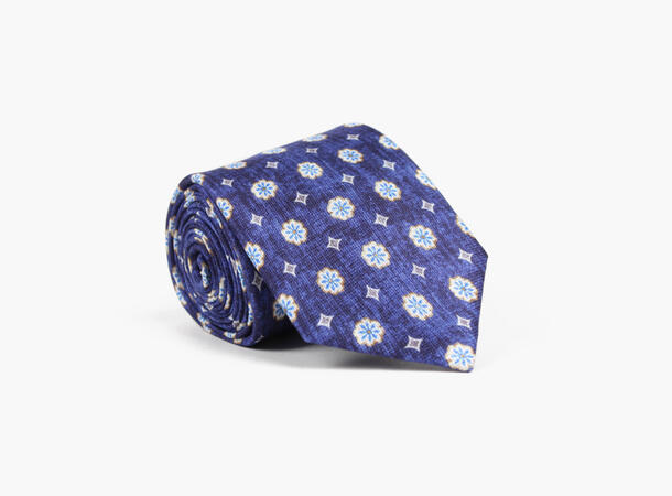 Montecristo Printed 100% silk tie 7,6 cm Lys blå 71 