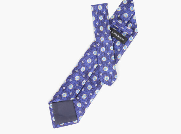 Montecristo Printed 100% silk tie 7,6 cm Lys blå 71 