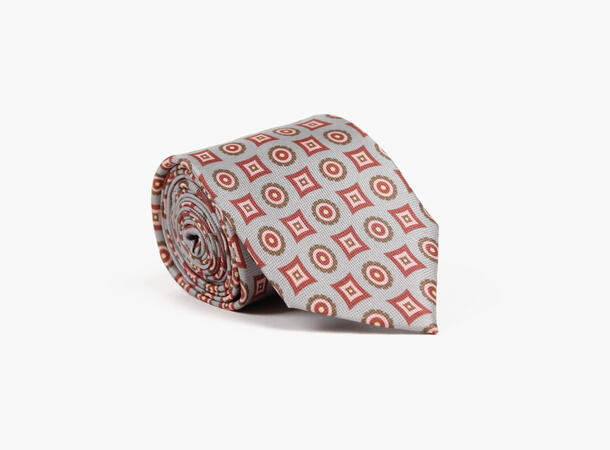 Montecristo Printed 100% silk tie 7,6 cm Grå 05 