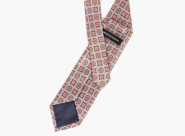 Montecristo Printed 100% silk tie 7,6 cm Grå 05 