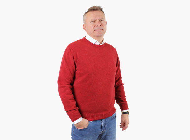 NOHR 100% Ullgenser Rund Hals Rød 