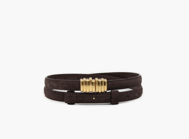 NOHR Beate Smalt Midjebelte Mørk brun 19 80 cm 