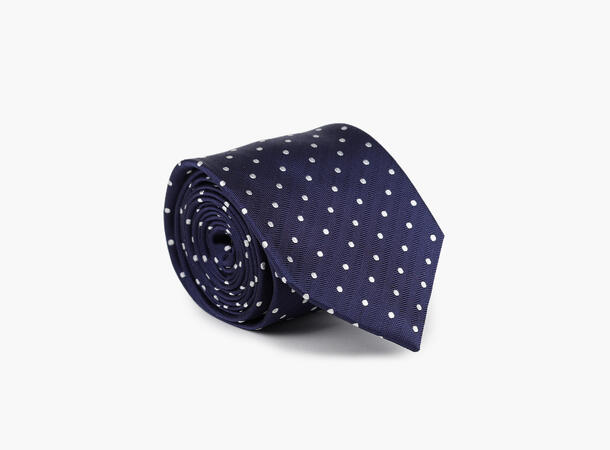 NOHR Carlos Polkadot Silk Tie Marine blå 79 