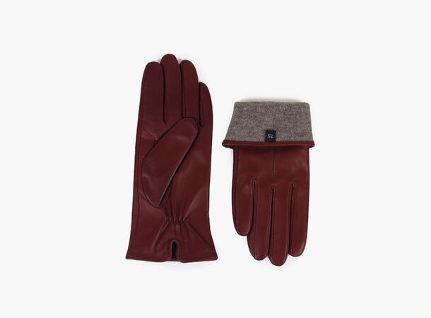 NOHR Celine Leather Gloves Burgund 49 6,5 