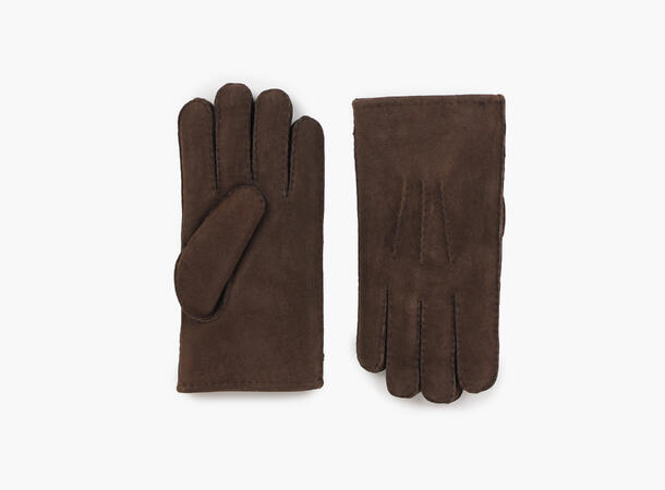 NOHR Christopher Suede Shearling Gloves Mørk brun 19 9,5 