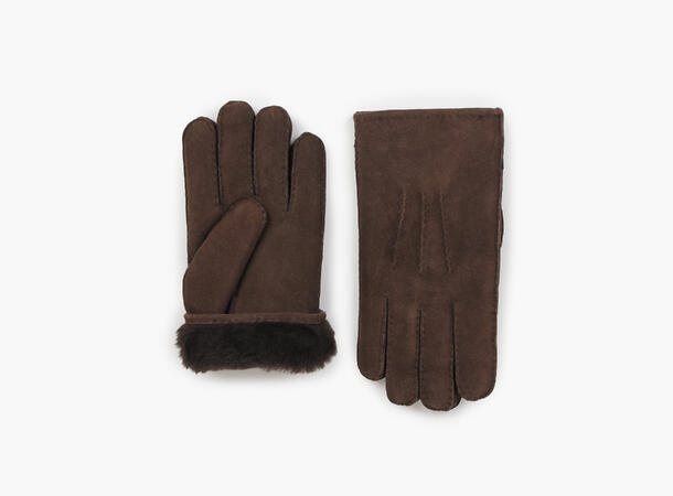 NOHR Christopher Suede Shearling Gloves Mørk brun 19 9,5 