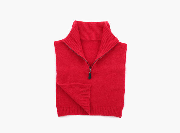NOHR Gabriella Wool Mohair Zip Neck Rød 45 - Limited Edition AW 26 