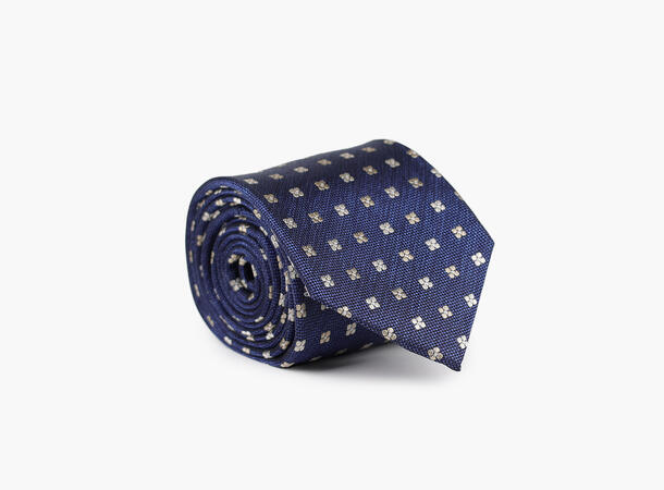 NOHR Leo Silk Tie 7,6 cm Marine blå 79 