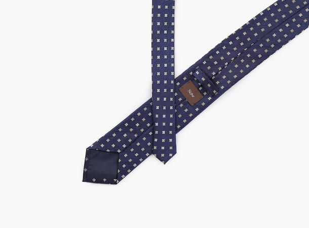 NOHR Leo Silk Tie 7,6 cm Marine blå 79 