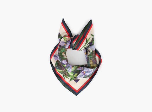 NOHR Maud Silk Scarf Oliven grønn 89 