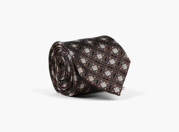 NOHR Mio Silk Tie 7,6 cm Brun 19 