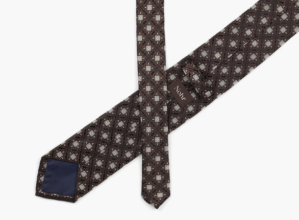 NOHR Mio Silk Tie 7,6 cm Brun 19 
