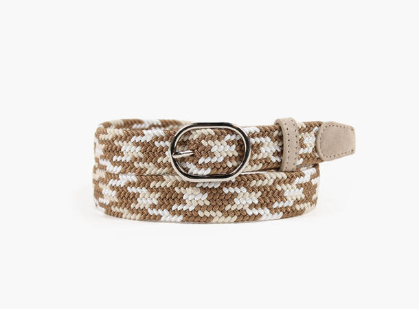 NOHR Nora Flettet Strikkbelte Flerfarget Mørk brun 19 90 cm 