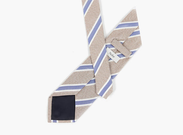 NOHR Silkeslips Marlon Beige Blå Striper 15 Beige 