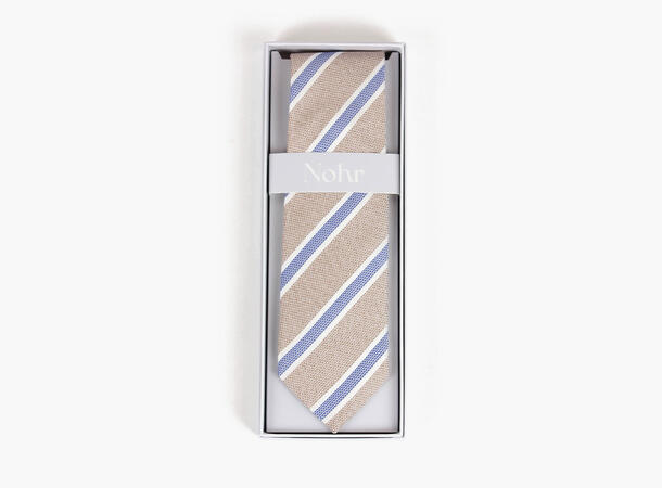 NOHR Silkeslips Marlon Beige Blå Striper 15 Beige 