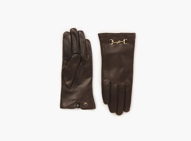 NOHR Tuva Horsebit Leather Gloves Mørk brun 19 7 