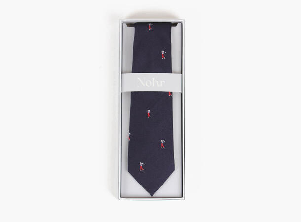 NOHR silkeslips Burt navy golf mønster 79 Navy 