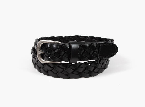 MANZINI Braided leatherbelt in 3,0 cm 09 Black 95 cm 
