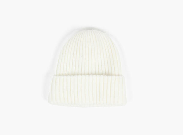 MANZINI Chunky Fluffy Rib Beanie 11 Offwhite 
