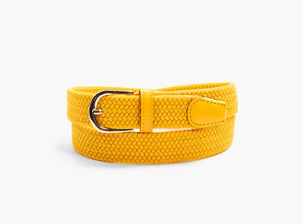 MANZINI Ensfarget Strikkbelte 25 Yellow 