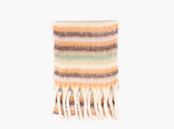 MANZINI Fluffy Thin Stripes Scarf 34 Orange 