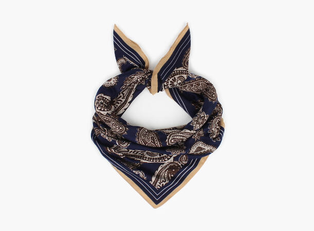 MANZINI Herringbone Skjerf 90 x 90 cm Marine blå 79 