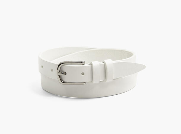 MANZINI Jenny Smalt Klassisk Skinnbelte 01 White 105 cm 
