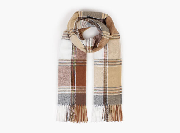 MANZINI Klassisk Skjerf med Ruter Camel 17 