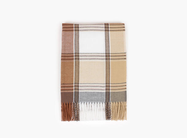 MANZINI Klassisk Skjerf med Ruter Camel 17 