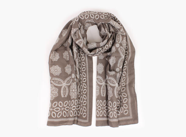 MANZINI Paisley Skjerf 85 x 180 cm Brun 19 