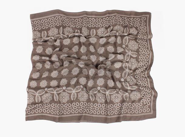 MANZINI Paisley Skjerf 85 x 180 cm Brun 19 