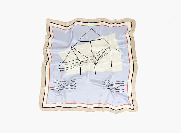MANZINI Postkort Skjerf 70 x 70 cm Lys blå 71 