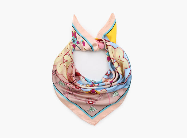 MANZINI Satengskjerf 90 x 90 cm Lys Rosa 51 