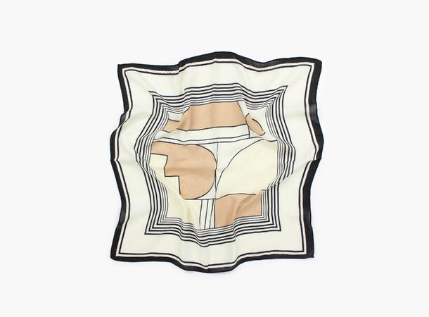 MANZINI Skjerf i Herringbone 70 x 70 cm Beige 15 