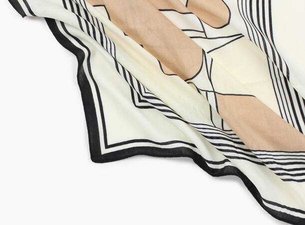 MANZINI Skjerf i Herringbone 70 x 70 cm Beige 15 