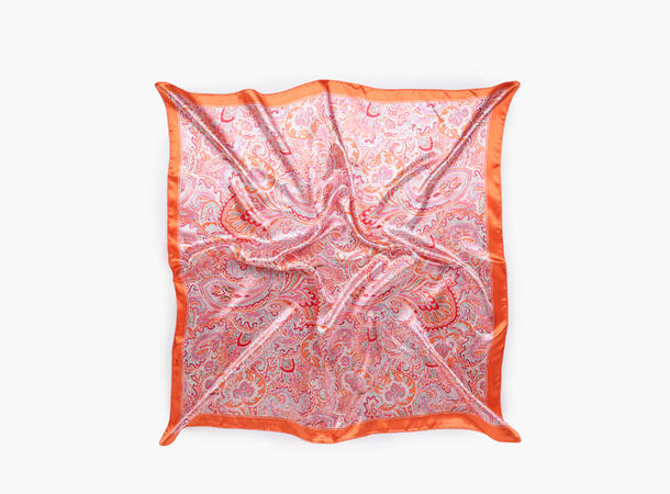 MANZINI Skjerf med Mønster 90x90 cm Mørk orange 39 