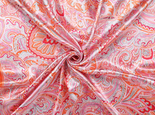 MANZINI Skjerf med Mønster 90x90 cm Mørk orange 39 