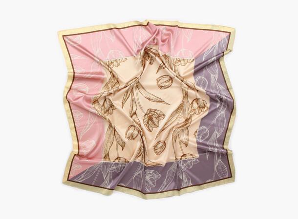 MANZINI To-sidig Satengskjerf 90 x 90 cm Rosa 55 