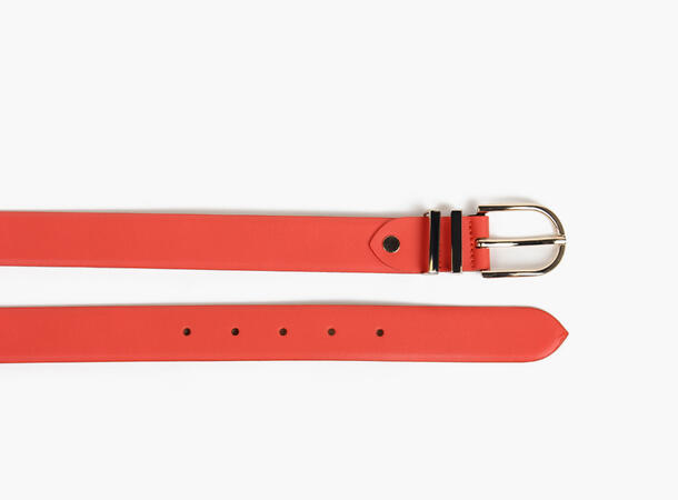 MONTECRISTO Skinnbelte med Gullspenne 45 Red 85 cm 
