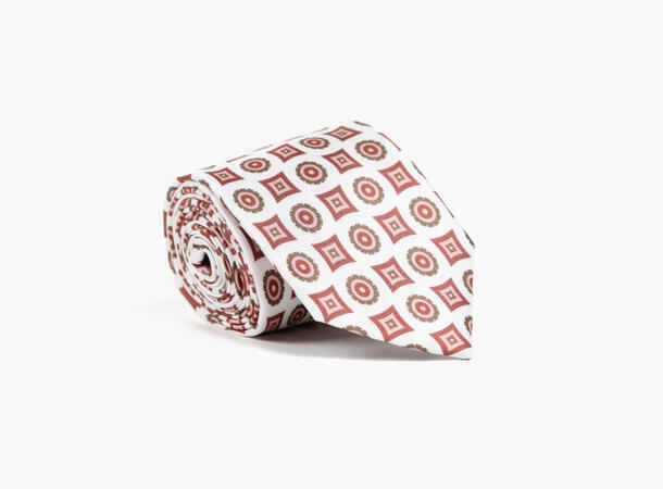 Montecristo Printed 100% silk tie 7,6 cm Offwhite 11 