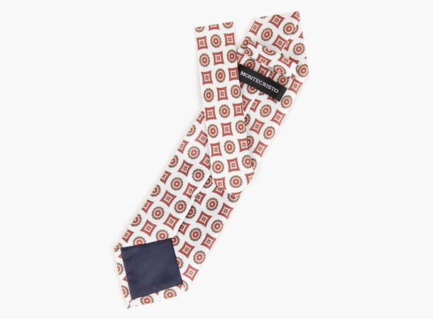 Montecristo Printed 100% silk tie 7,6 cm Offwhite 11 