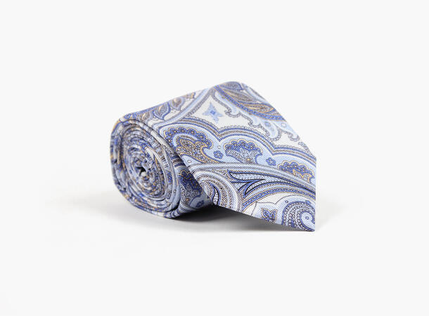 Montecristo Ulvsby Trykket Silkeslips 71 Light blue 