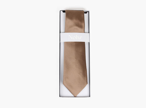 NOHR 100% silk tie 7,6 cm Solid 15 Beige 