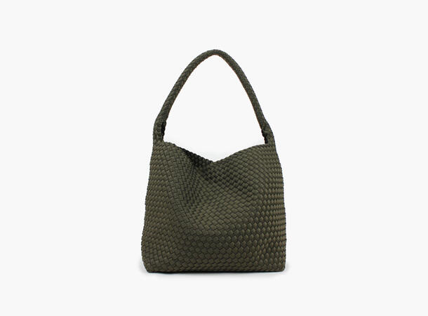 NOHR Annabel Neoprene Bucket Bag Large Mørk olivengrønn 89 