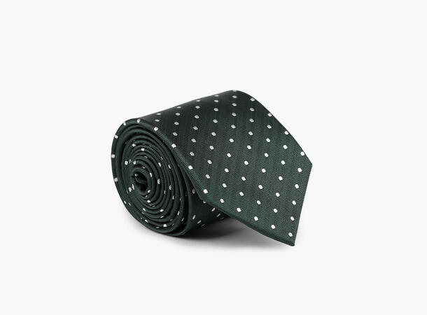 NOHR Carlos Polkadot Silk Tie Oliven grønn 89 