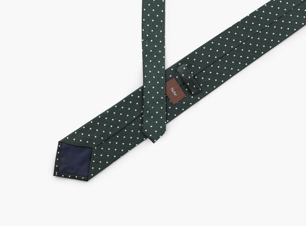 NOHR Carlos Polkadot Silk Tie Oliven grønn 89 